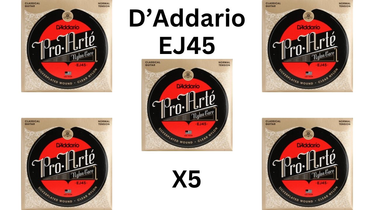 Classical Guitar Strings D’Addario EJ45 Normal Tension 5 Sets NEW