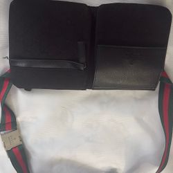 Gucci Black GG Canvas Web Stripe Bag