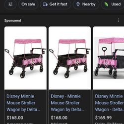 Minnie Mouse Stroller Wagon With Canopy 