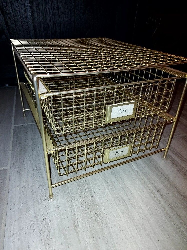 Office Paper File Drawers Gold Color