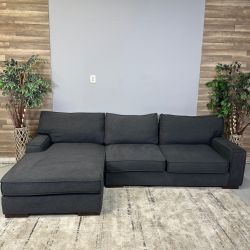 Delivery Available - Grey Sectional With Oversized Chaise