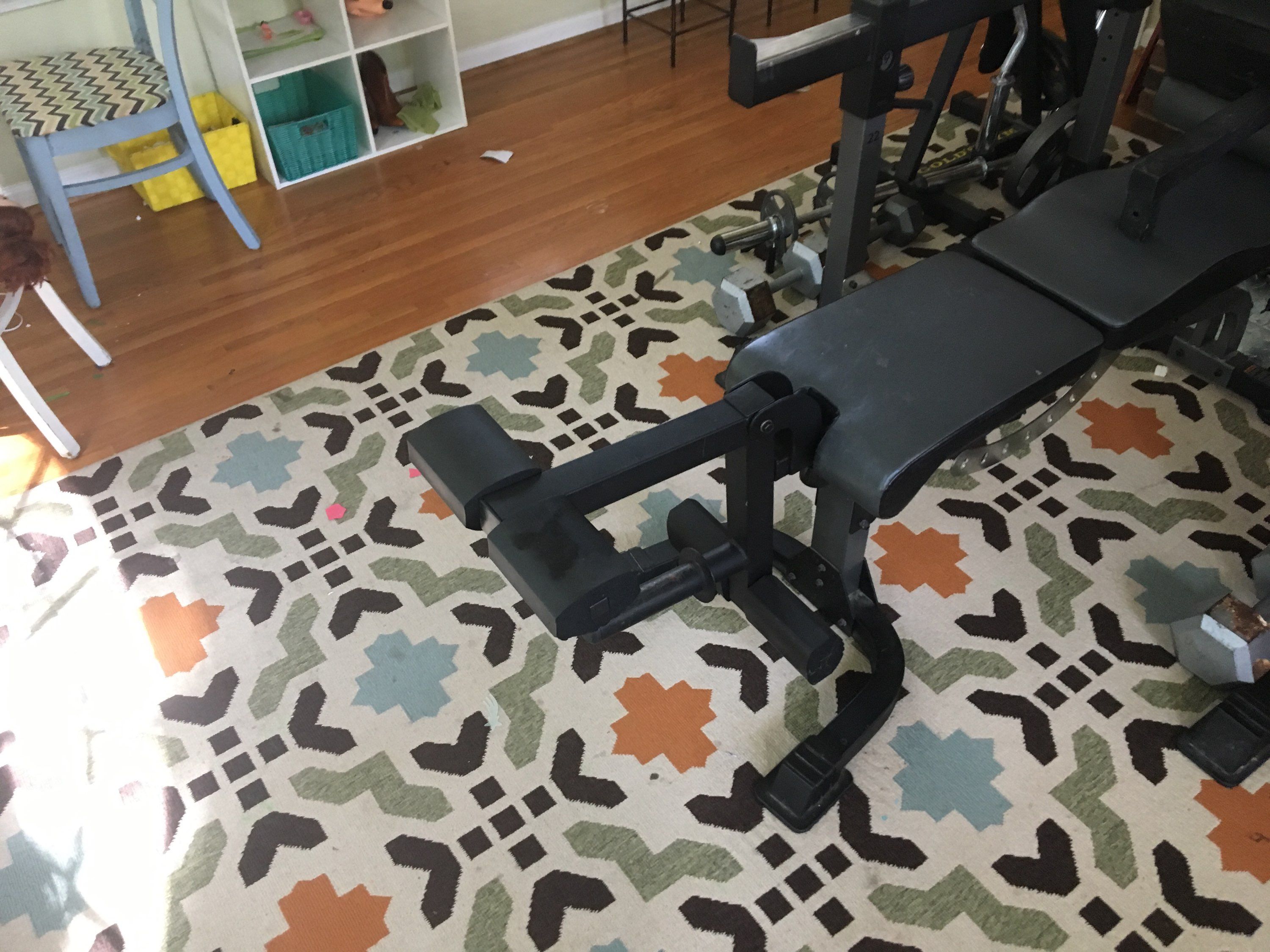 Weider Club C670 Squat Rack/Free Weight Cage/ Bench + accessories for