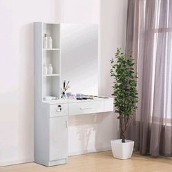 Wall mount hair styling station without mirror for beauty salon