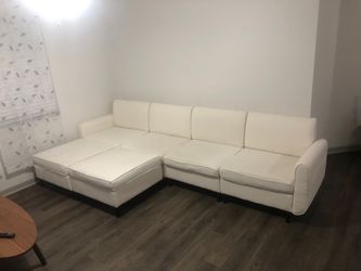 White Modular Sectional Sofa Couch