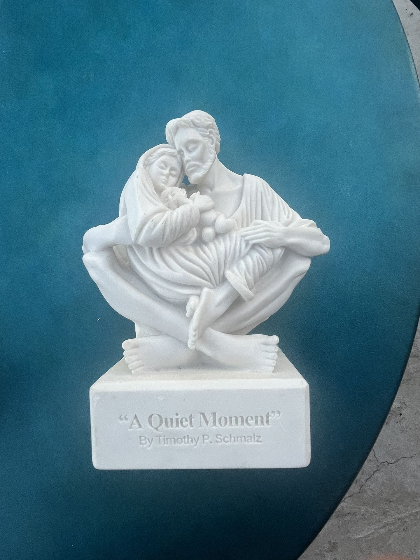 Beautiful "A Quiet Moment" Holy Family Sculpture by Timothy P. Schmalz.  In a tender moment of Jesus's birth, with the Blessed Mother - St. Mary, and 
