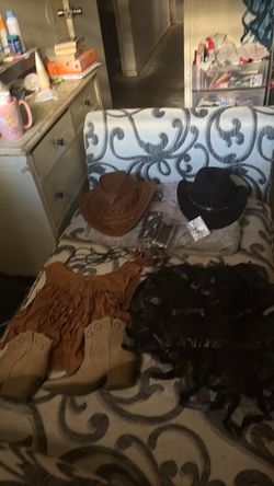 Cowboy costumes, brown, and black