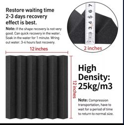 Black Acoustic Foam 24 Pack 12x12x2in