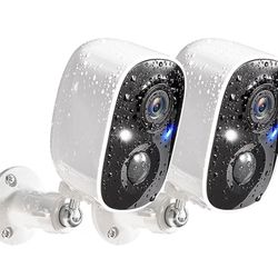 GMK Security Cameras Wireless Outdoor, 2K Color Night Vision AI Motion Detection 2-Way Talk Battery Powered WiFi Home Indoor Camera IP65 Weatherproof 