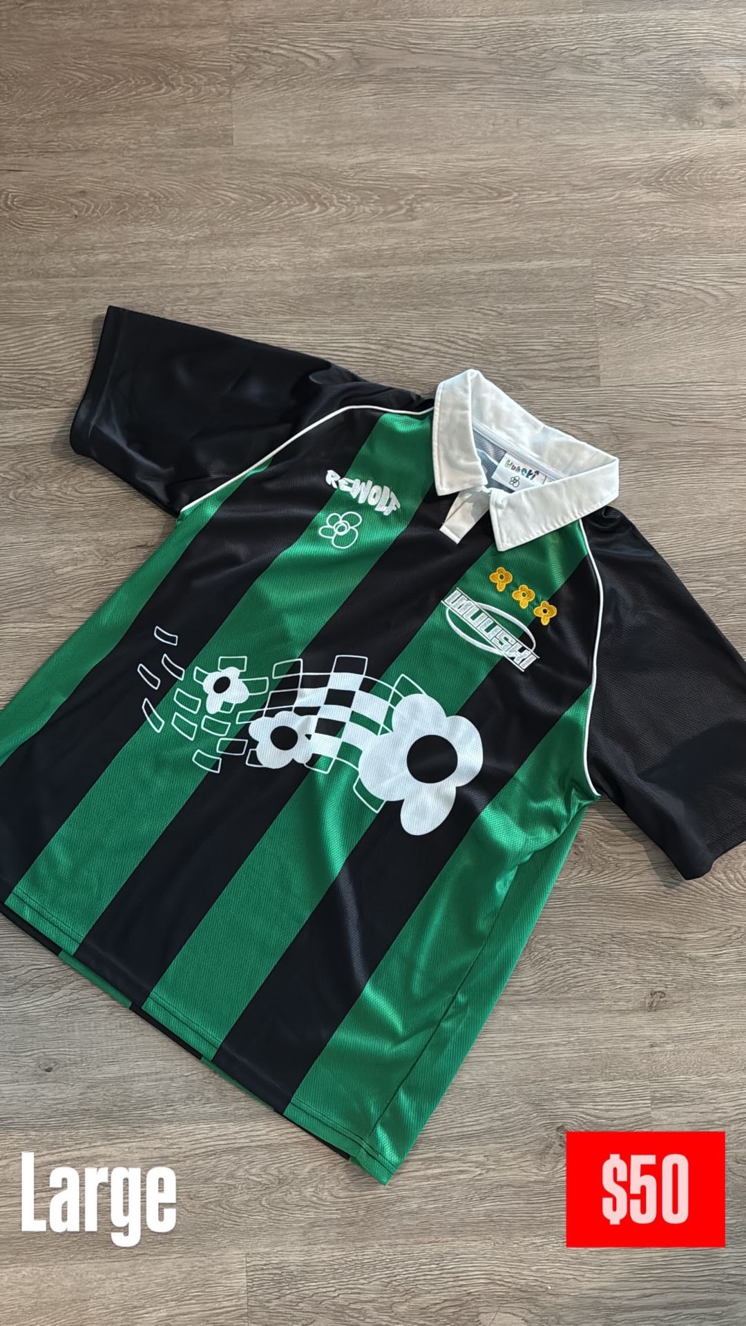 Black & Green Jersey Size Large