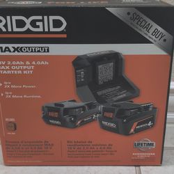Rigid 18Volts 2.0Ah & 4.0Ah Batteries Kit - New