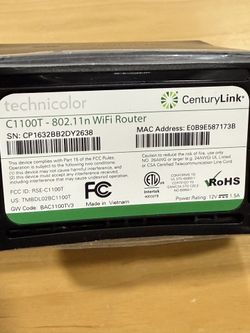 Router Wifi Router CenturyLink Technicolor C2100T DSL Fiber Wi-Fi VDSL2 ...