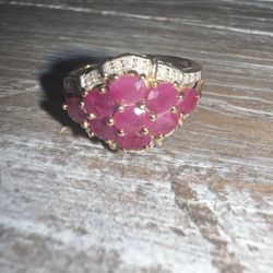Genuine Diamond And Ruby 14k Gold 