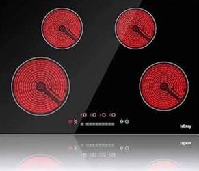 New IsEasy Electric Cooktop 30 inch 4 Burner Built-In Electric Cooktop Drop-in Glass Cooker