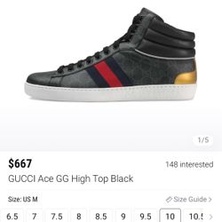 Gucci High  Tops  Size 10 Shoes Monogram 