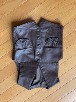 CHILD'S LEATHER  VEST SNAPS DOWN FRONT ITALIAN BRAND