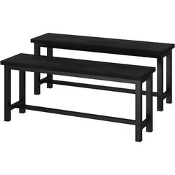 Dining Table Chair Bench 2-Piece Set, Bench, 39-Inch, Stackable, for Dining Room Kitchen Conference Room