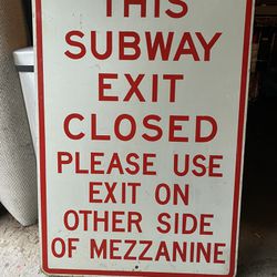 Vintage MTA Subway Sign