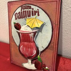 Tropical Daiquiri Drink Themed Dimensional Metal Wall Decor Sign - Home Decor - Simi Valley