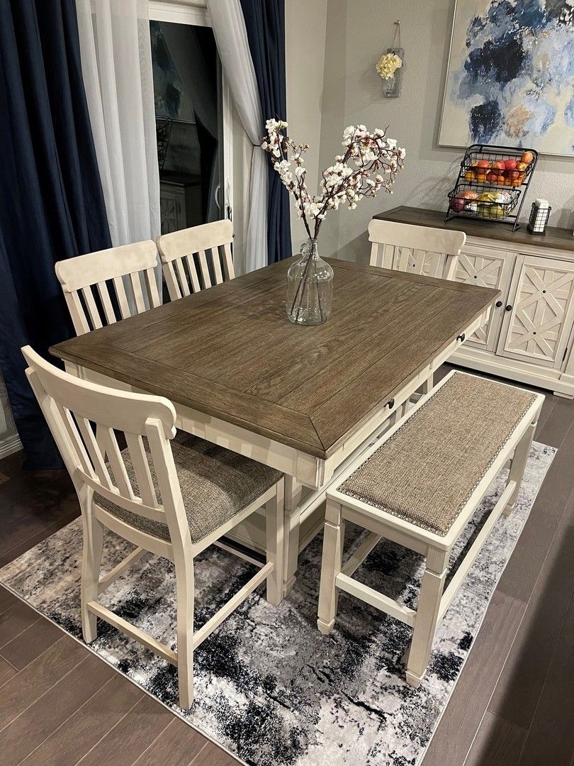 NEW 🚥 $20 Down Payment Finance 🚥 Bolanburg Dining Table With 4 Chairs and Bench
