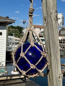 Cobalt Blue Glass Fishing Ball Float