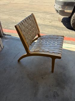 Woven Leather Strap Lounge Chair