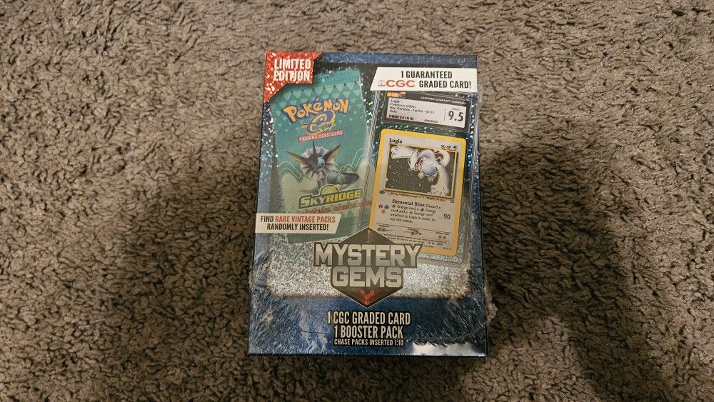 Factory Sealed Pokemon TCG Limited Edition Mystery Gems CGC Graded Card And Booster Pack