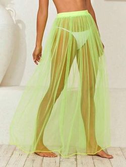 NEW Neon Lime Sheer Cover Up Skirt 