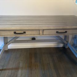 Very Large Gray Desk. 60”by 26. 30” Tall. Heavy! 