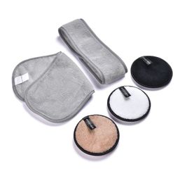 Reusable Makeup Remover Pads Hairband and Towel, 5 pcs Set - Personal Health Care Essentials - Gift Idea - Summer Sale