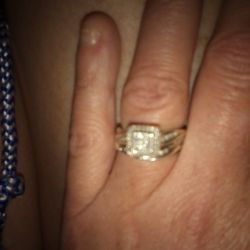 Diamond Ring Sterling Silver Size 5
