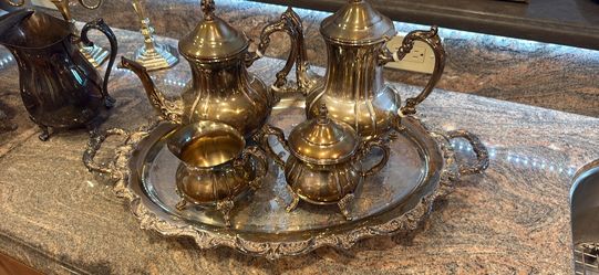 Vintage Towle Silver-Plated Coffee & Tea Service with Matching Tray – $95 OBO