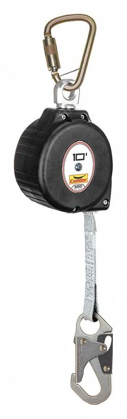 CONDOR Self-Retracting Lifeline: Steel Carabiner Anchor, Harness 10 ft