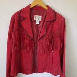 Red Fringe Leather Jacket