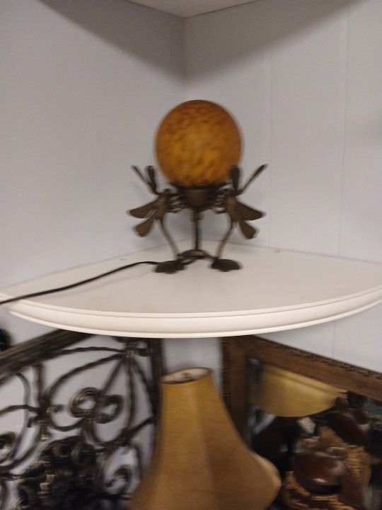 Antique dragonfly lamp