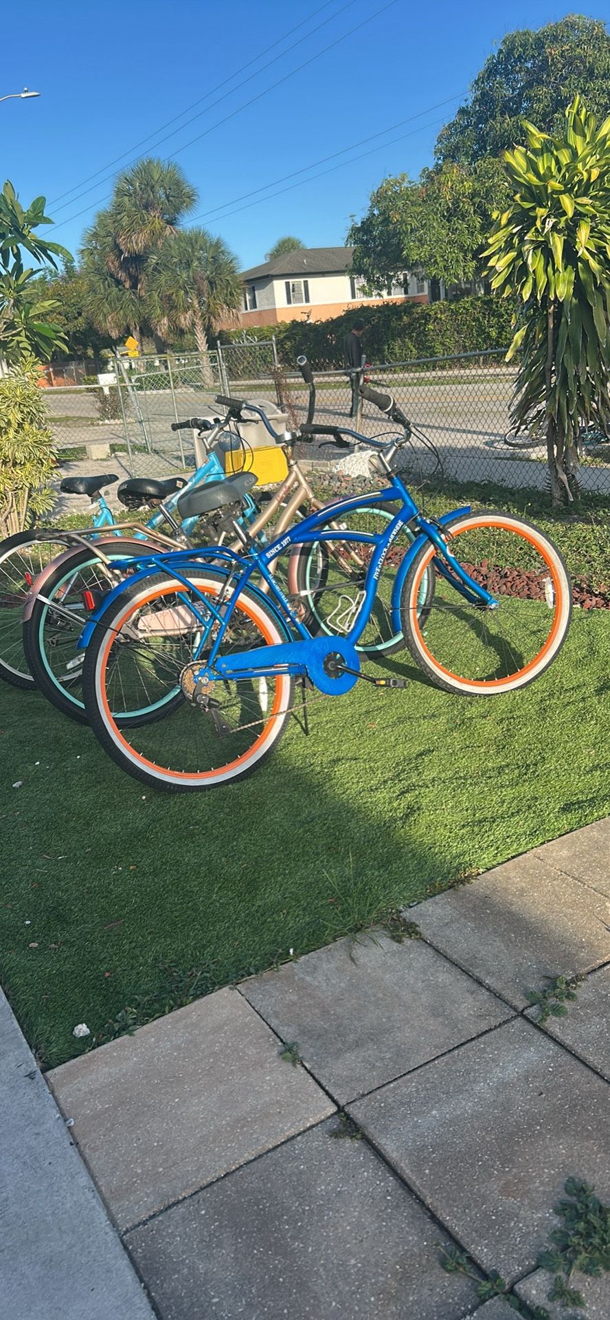 Margaritaville 7speed $80, Huffy cruiser $50, Magna 21 speed $45
