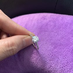 1.5 Ct  CZ Engagement Ring In Sterling Silver Size 8 