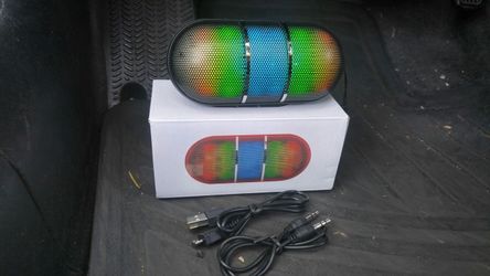 LED PORTABLE BLUETOOTH SPEAKER WITH AUX PORT AND MICRO SD CARD SLOT