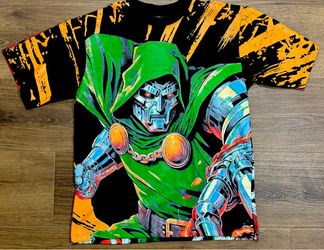 Marvel Doctor Doom Spider-Man AOP All Over Print Graphic T-Shirt XL #15A