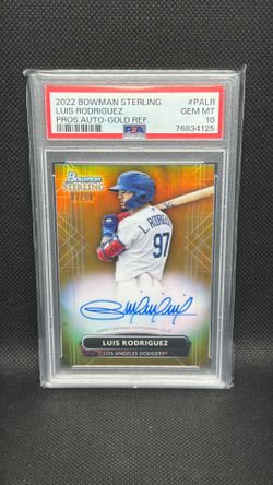 2022 Bowman Sterling Luis Rodriguez Gold Refractor Auto /50 Los Angeles Dodgers PSA 9