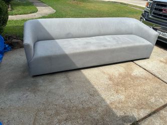 SLIGHTLY USED RH RESTORATION HARDWARE 8’  1950 ITALIAN SHELTER ARM SOFA