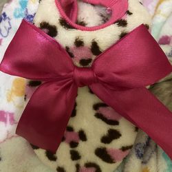 Xxsmall Cheetah Pink With Bow Small Puppy Outfit