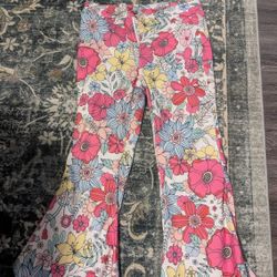 Women's Bell Bottom Flower Pants (L)