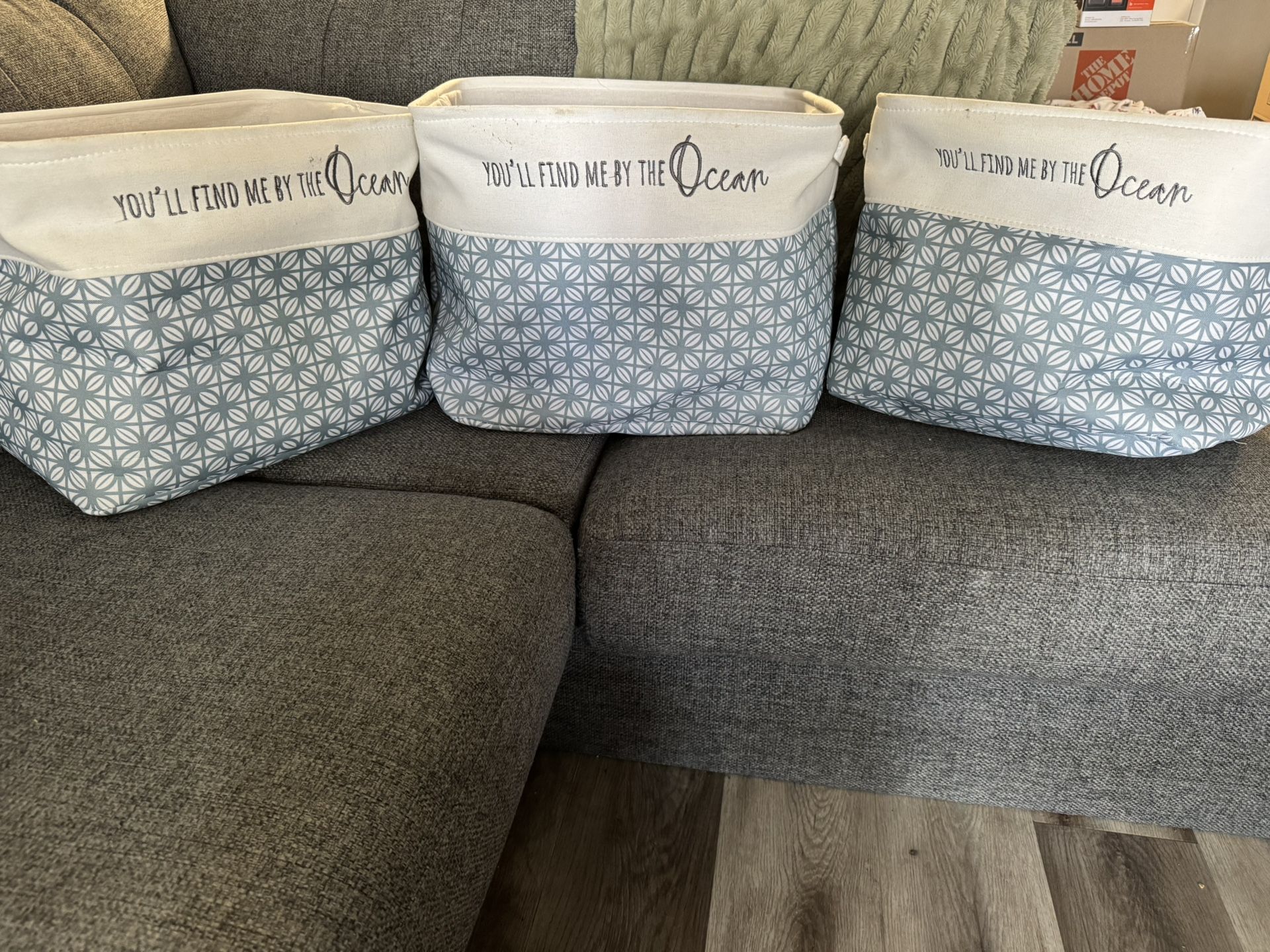 YOU’ll FIND ME BY THE OCEAN 🌊 Three Small / Medium / Large Decorative Storage Bins