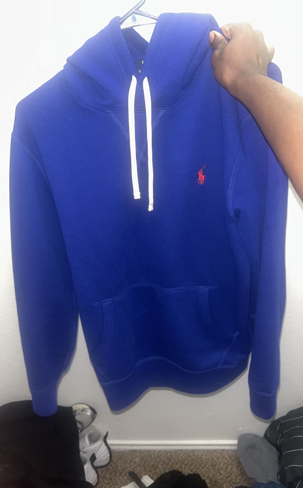 Polo Fleece Hoodie Blue