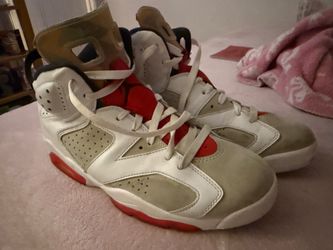 Air Jordan 6 White Red High-Top Sneakers