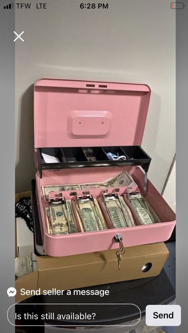 Cash Box With Keys …. Pink