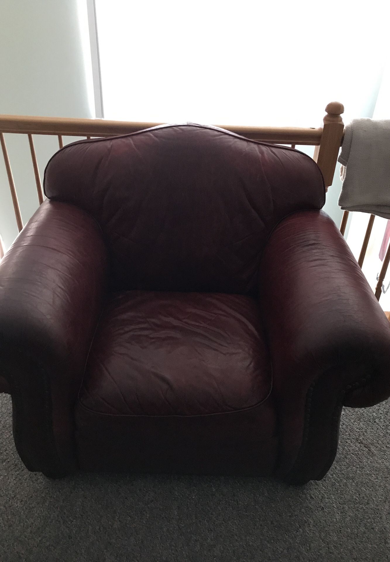 Oversized leather chair