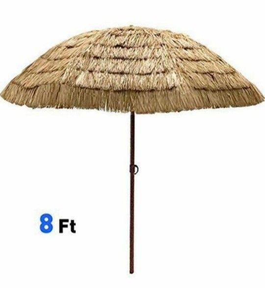 Thatch Patio Tiki Umbrella – Tropical Palapa Raffia Tiki Hut Hawaiian Hula Beach Umbrella