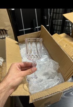 Brand new in box Crystal Cut Plastic Wine Glasses - 48 pcs
