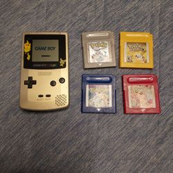 Game Boy Color with 4 Pokémon Games Bundle